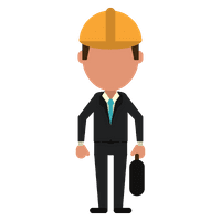 man with a briefcase and hard hat. management of health and safety at work regulations
