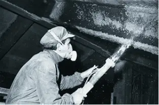 spray coating in action. how dangerous is asbestos.